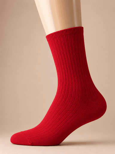 Ladies' Plain Cotton Crew Socks – Mixed Colors & Patterns