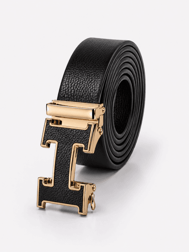 Classic Black Leather Auto-Lock Belt