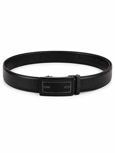 Men’s Black Leather Auto-Lock Belt