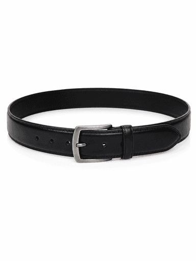 Men’s Black Leather Pin-Buckle Dress Belt