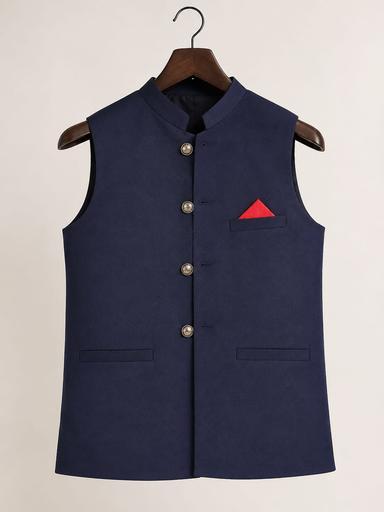 Boys Black Formal Waistcoat with Maroon Pocket Square
