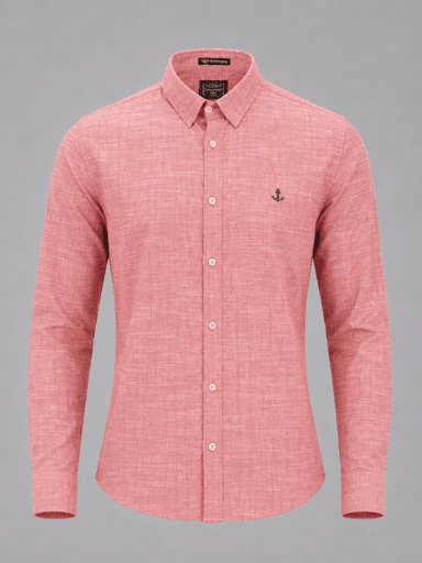 Men’s Textured Cotton Long-Sleeve Shirt