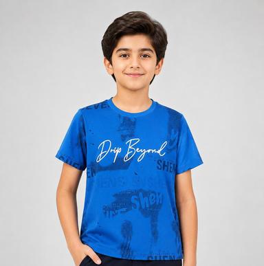 Boys’ Graphic China Fabric Round-Neck T-Shirt
