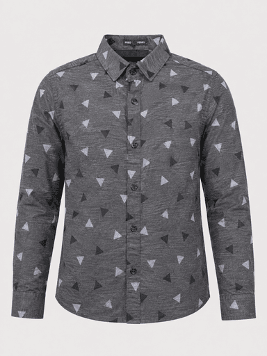 Boys’ Printed & Checked Shamray Cotton Long-Sleeve Casual Shirt