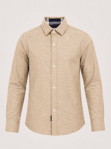 Boys’ Plain Shamray Cotton Long-Sleeve Casual Shirt