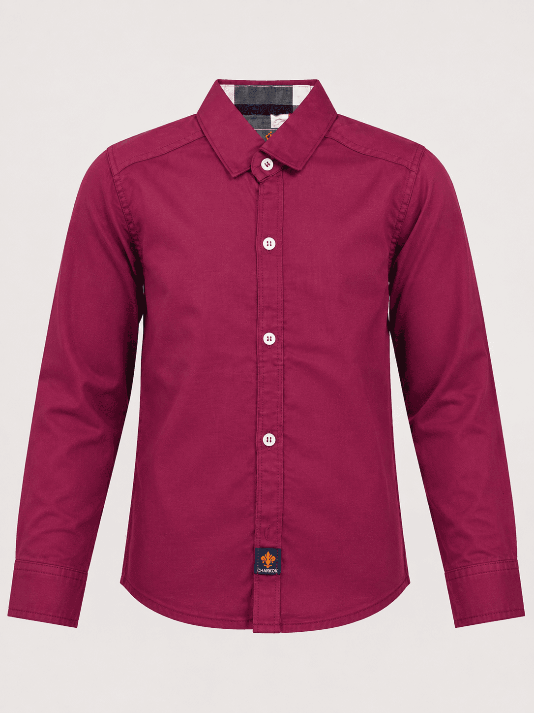 Boys’ Plain Shamray Cotton Long-Sleeve Casual Shirt