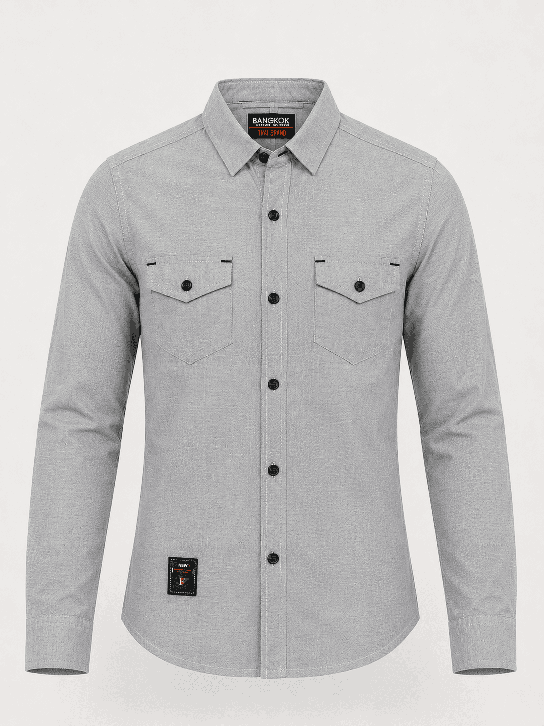 Boys’ Double-Pocket Shamray Cotton Long-Sleeve Casual Shirt