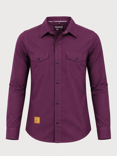 Boys’ Double-Pocket Shamray Cotton Long-Sleeve Casual Shirt