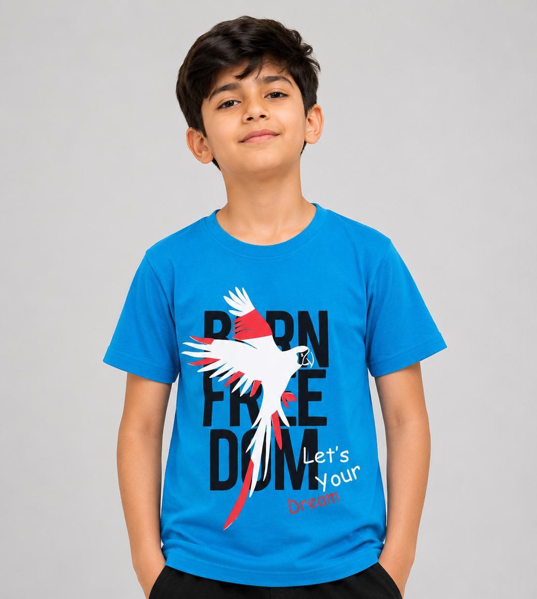 Boys’ Graphic Print Round-Neck Short-Sleeve T-Shirt