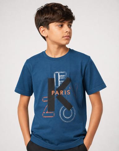 Boys’ Graphic Print Round-Neck Short-Sleeve T-Shirts