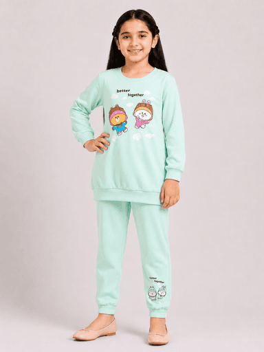 Girls’ Printed Jersey Shirt & Jogger Trouser 2-Piece Suit