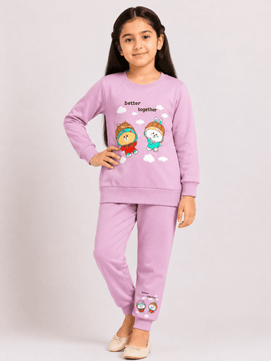 Girls’ Printed Jersey Shirt & Jogger Trouser 2-Piece Suit