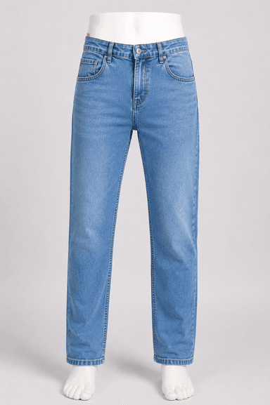 Men’s Light-Wash Straight-Fit Denim Jeans Pant