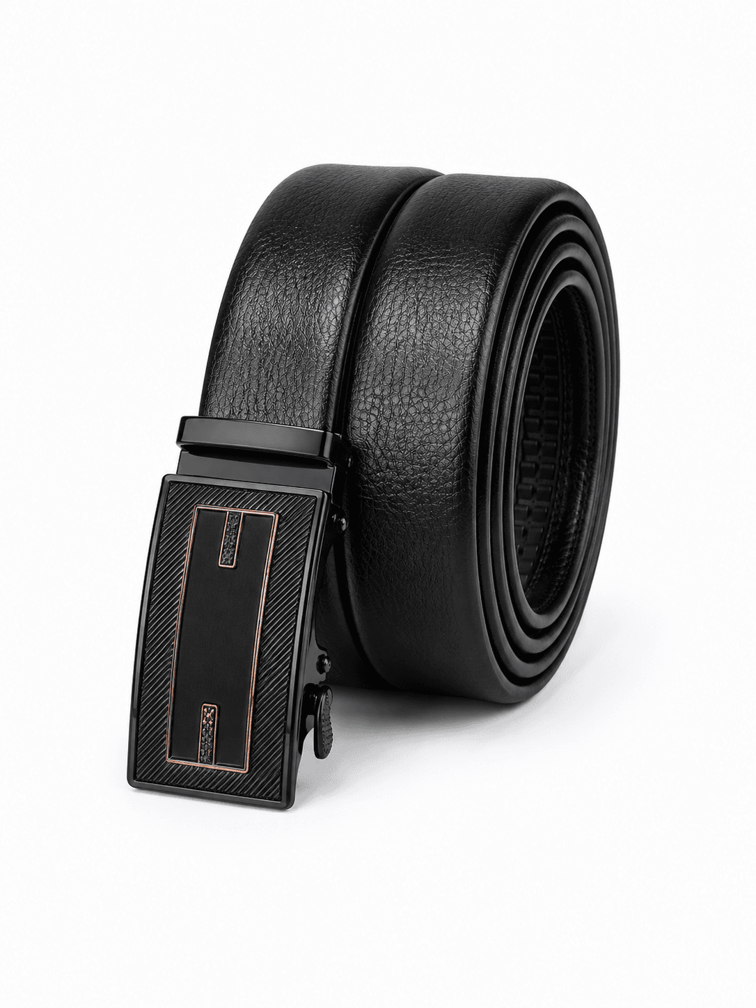 Men’s Black Leather Auto-Lock Belt