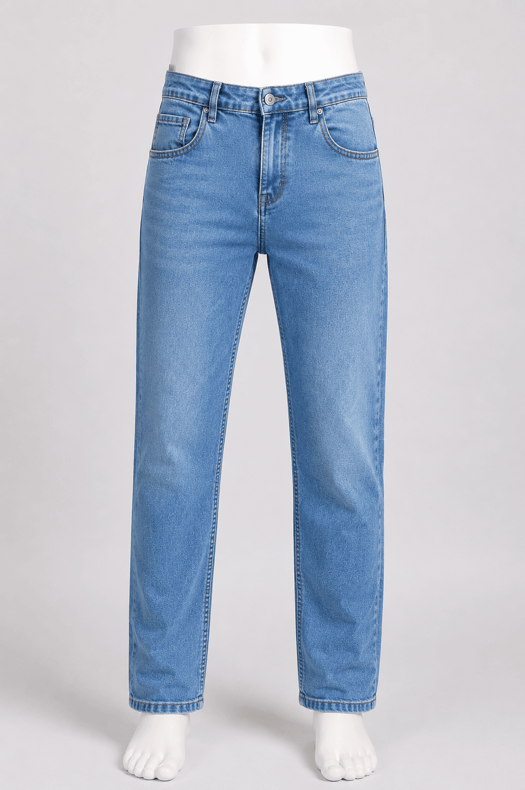 Men’s Light-Wash Straight-Fit Denim Jeans Pant